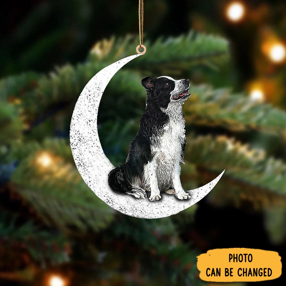 Personalized Border Collie Sit On The Moon Ornament Meaningful Birthday Ornament Gift