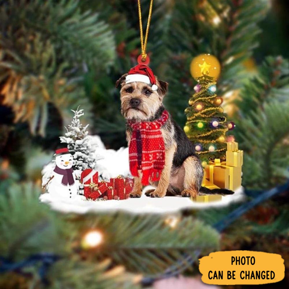 Personalized Border Terrier Christmas Ornament Joyful Holiday Season Ornament Gift