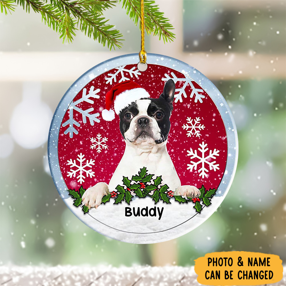 Personalized Boston Terrier Christmas Ornament Boston Terrier Ornaments Gifts