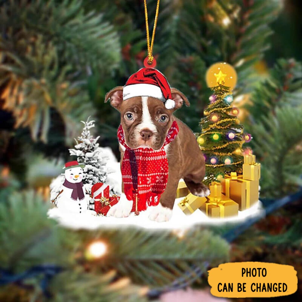 Personalized Boston Terrier Christmas Ornament Thoughtful Ornament Gift For Dad