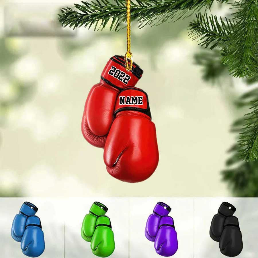 Personalized Boxing Glove Acrylic Christmas Ornament  Housewarming Gift Sports Lover UFC Decor Gift