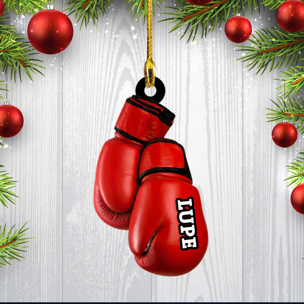 Personalized Boxing Gloves Ornament Custom Acrylic Boxing Ornament for Him and Her