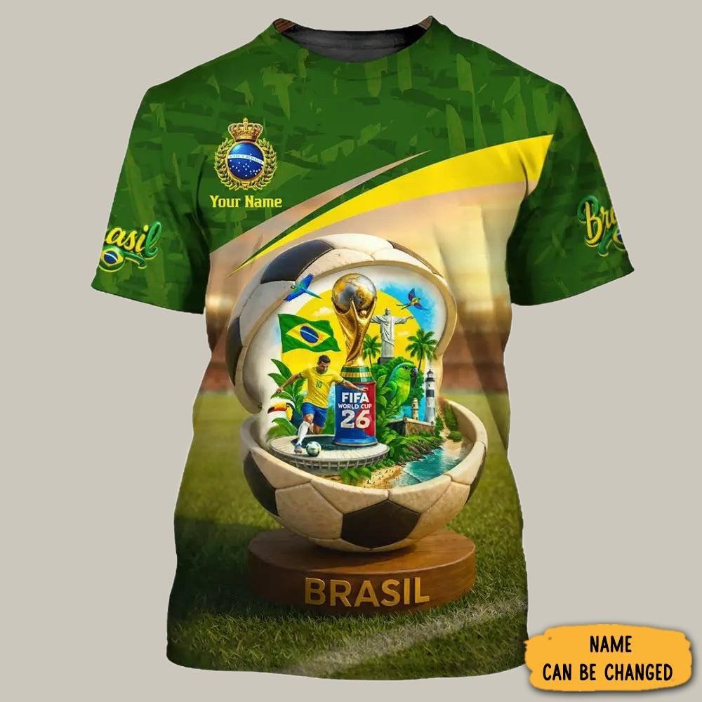Personalized Brasil Fifa World Cup 2026 T-Shirt Brasil National Football Team Merch