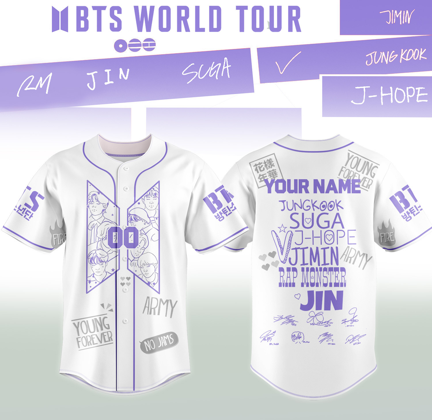 Personalized BTS Arirang World Tour 2026 Baseball Jersey Game Day Clothing Army Gift Idea