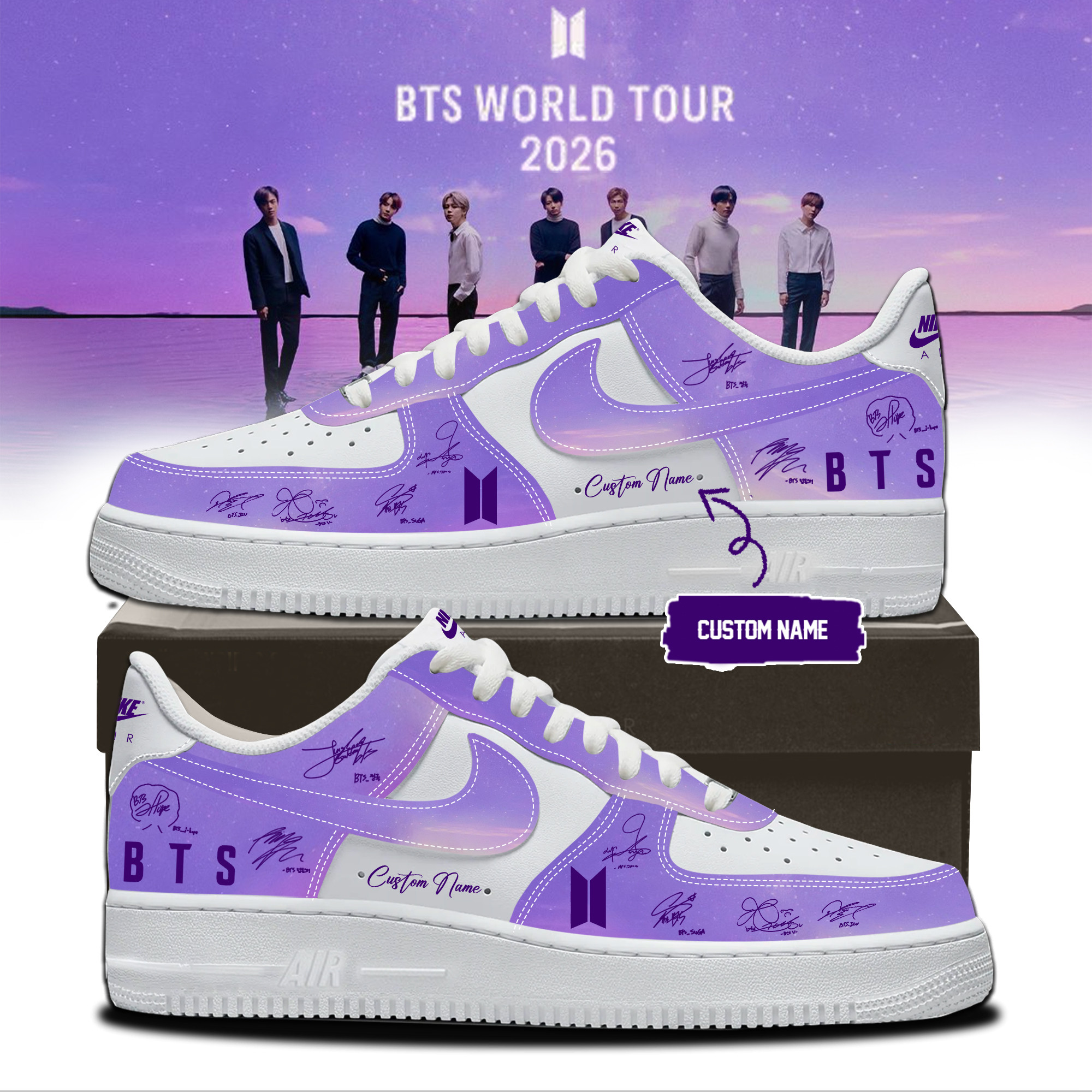 Personalized BTS Arirang World Tour 2026 Sneakers BTS Arirang World Tour 2026 Merch Unique Gift For Fans