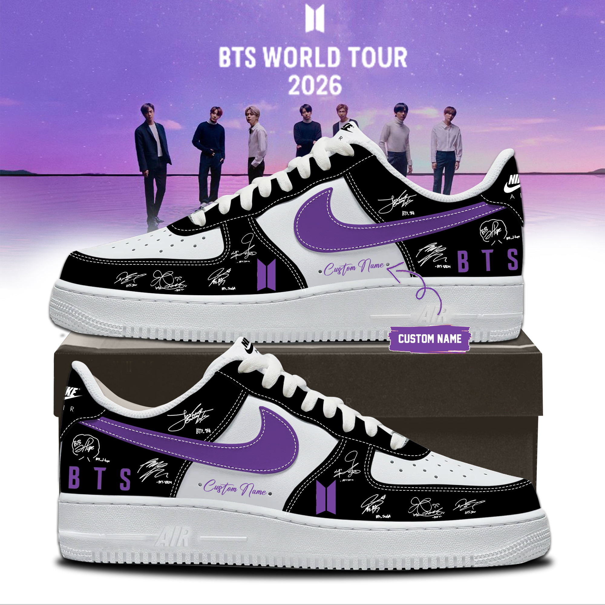 Personalized BTS Arirang World Tour 2026 Sneakers BTS Coming Back Merch Cool Gift For Fans