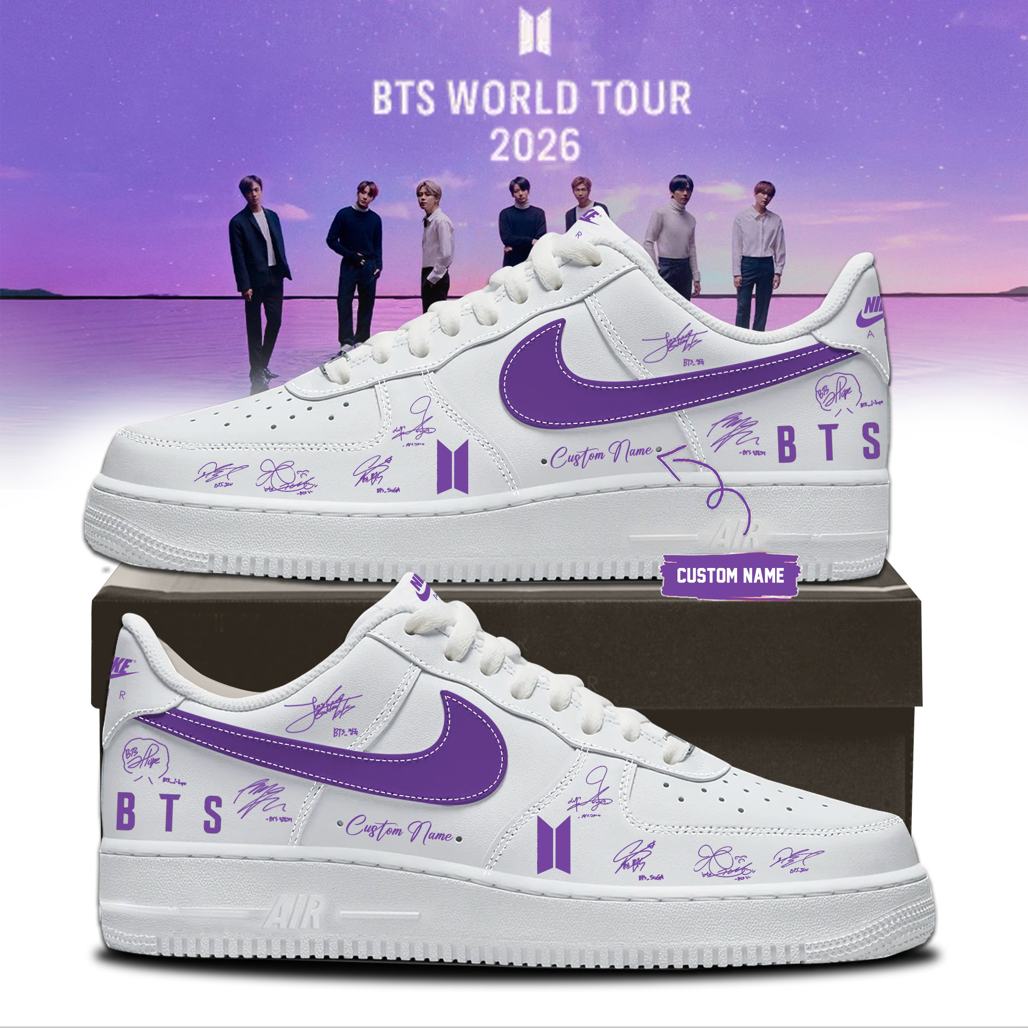 Personalized BTS Arirang World Tour 2026 Sneakers BTS World Tour 2026 Gear For Army