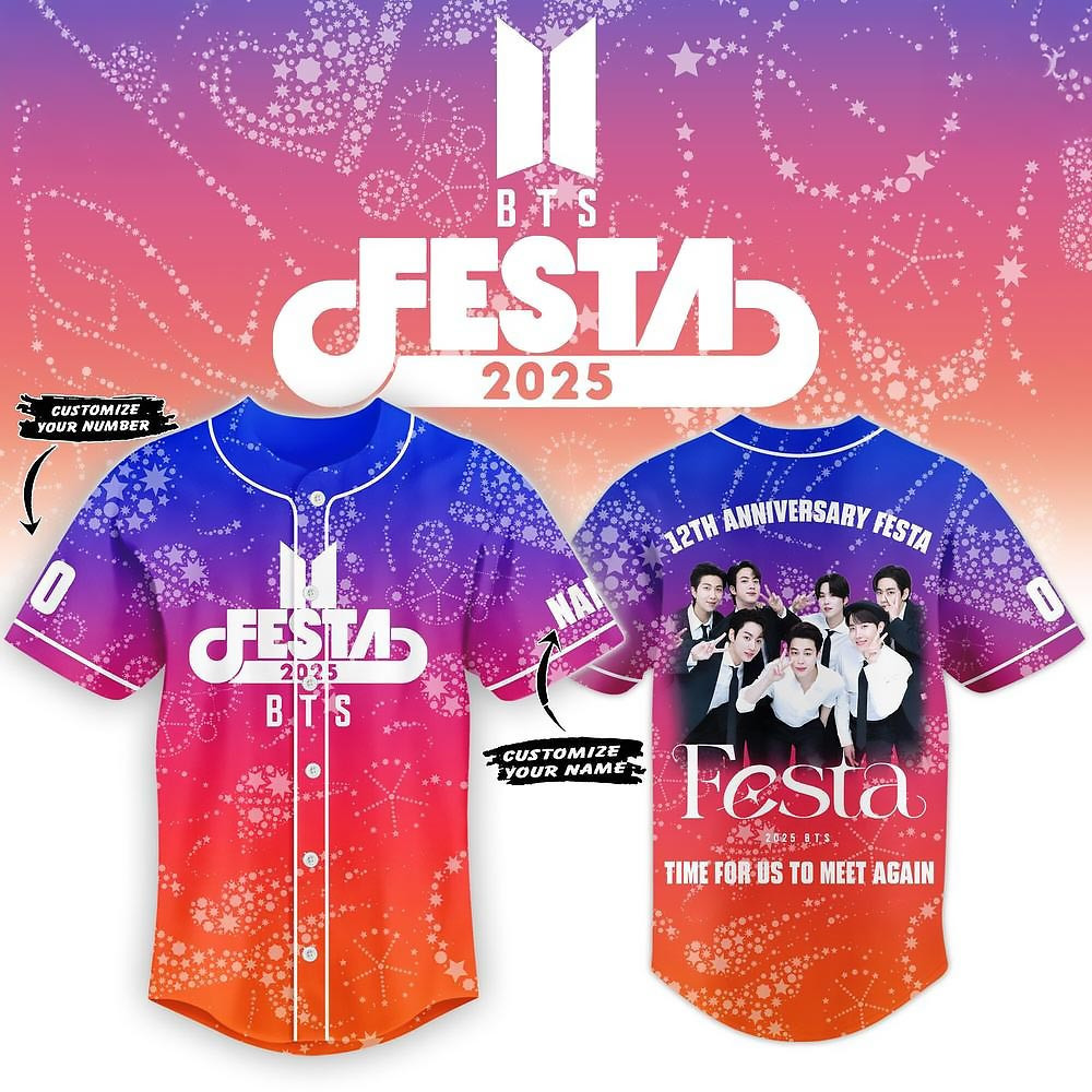 Personalized BTS Festa 2025 Time For Us To Meet Again Baseball Jersey Gifts For Music Fans