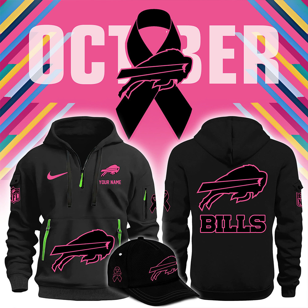 Personalized Buffalo Bills Crucial Cancer Quarter Zip Hoodie Best Gifts For Nfl Fans