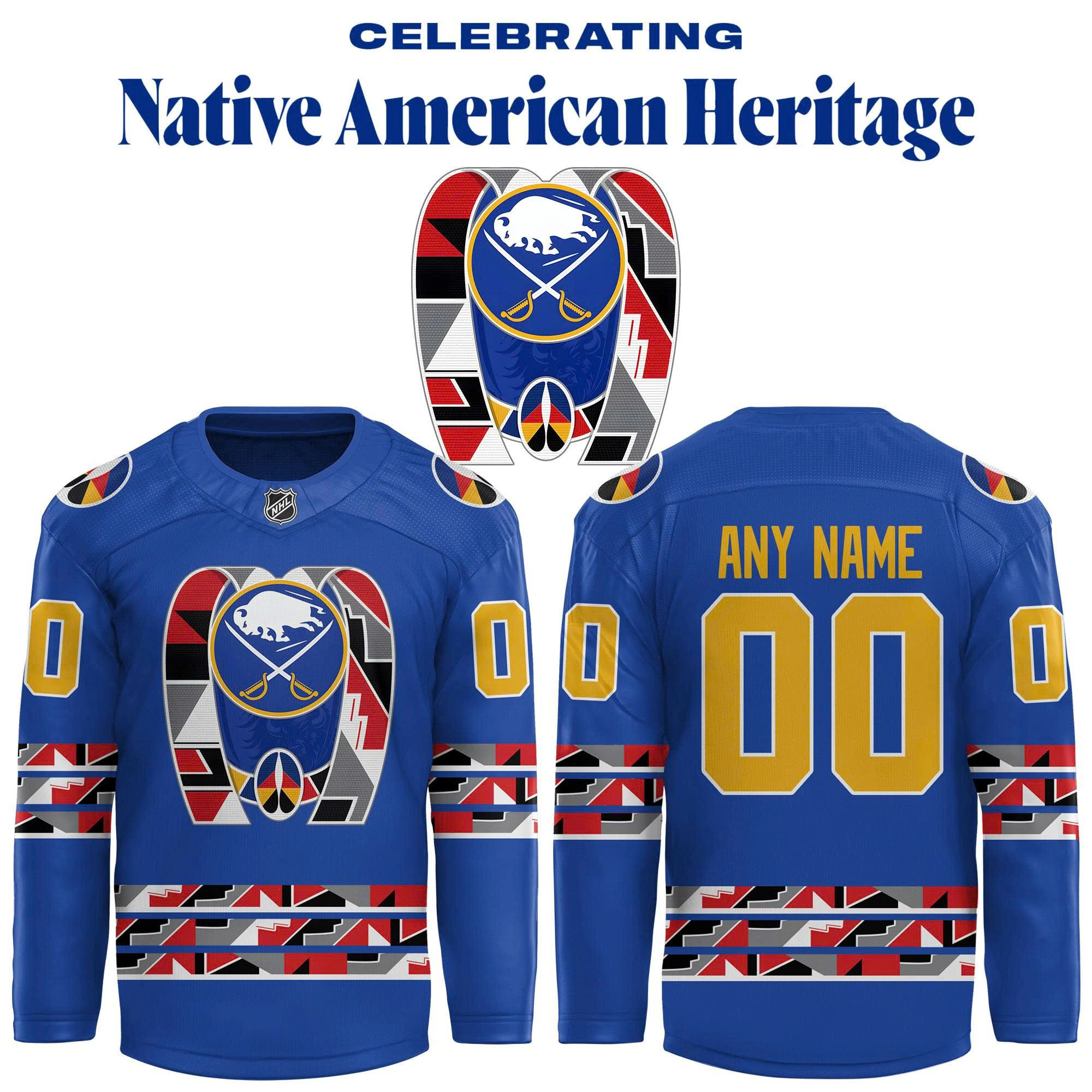 Personalized Buffalo Sabres 2025 Native American Heritage Jersey Hockey Apparel Fan Gear