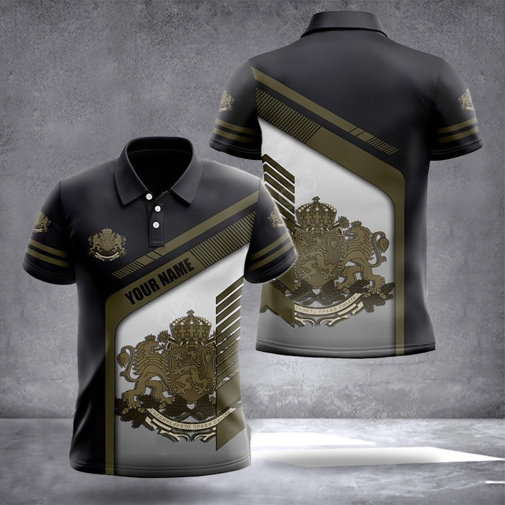 Personalized Bulgaria Coat Of Arms Polo Shirt Bulgarian Rest Flag With Coat Of Arms Merch