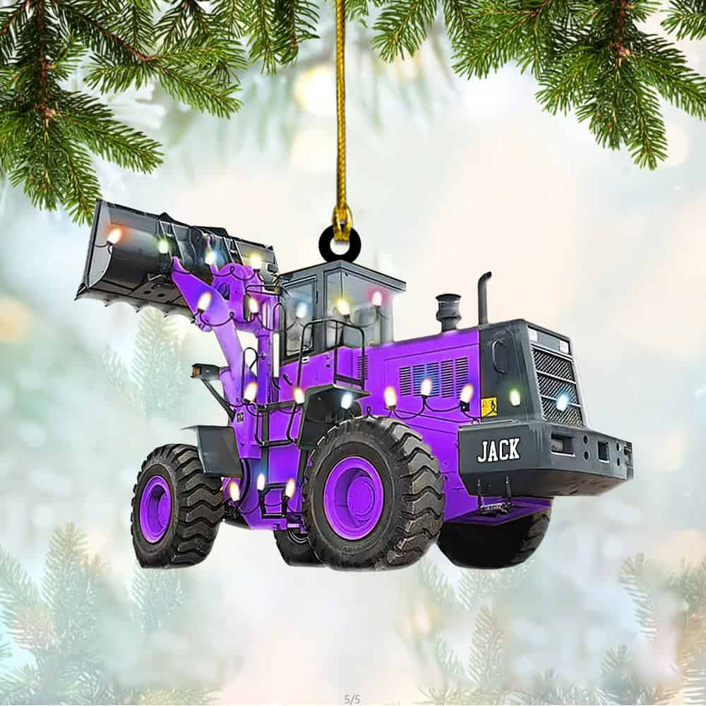 Personalized Bulldozer Acrylic Christmas Ornament Gift For Heavy Equipment Lovers