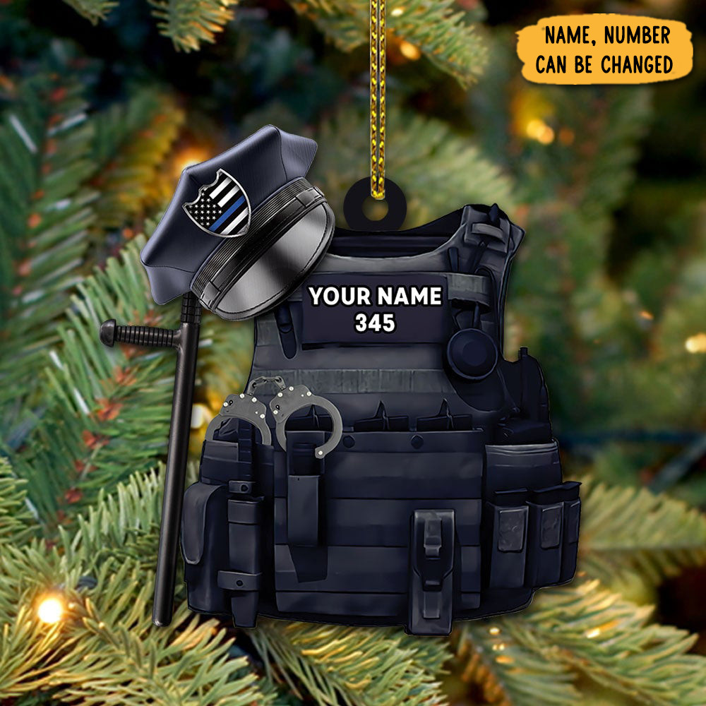 Personalized Bulletproof Christmas Ornament Xmas Tree Decor Christmas Gifts For Police Man