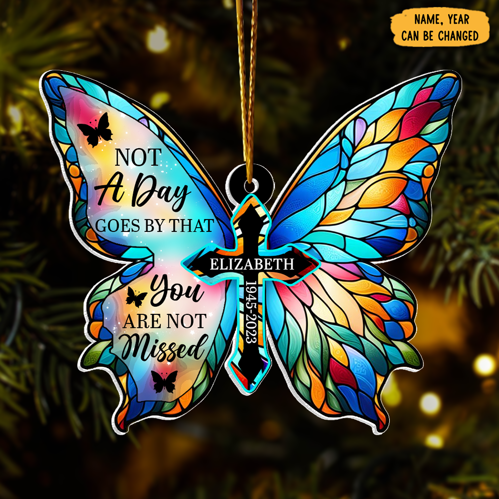 Personalized Butterfly Forever In Our Hearts Christmas Ornament Xmas Home Decor Tribute Present