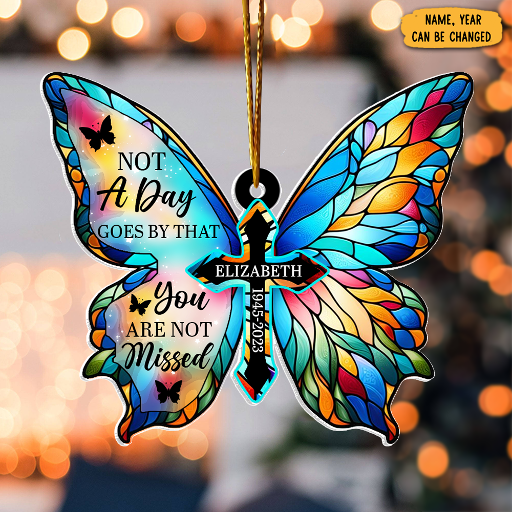Personalized Butterfly Forever In Our Hearts Memorial Christmas Ornament Tribute Xmas Gifts