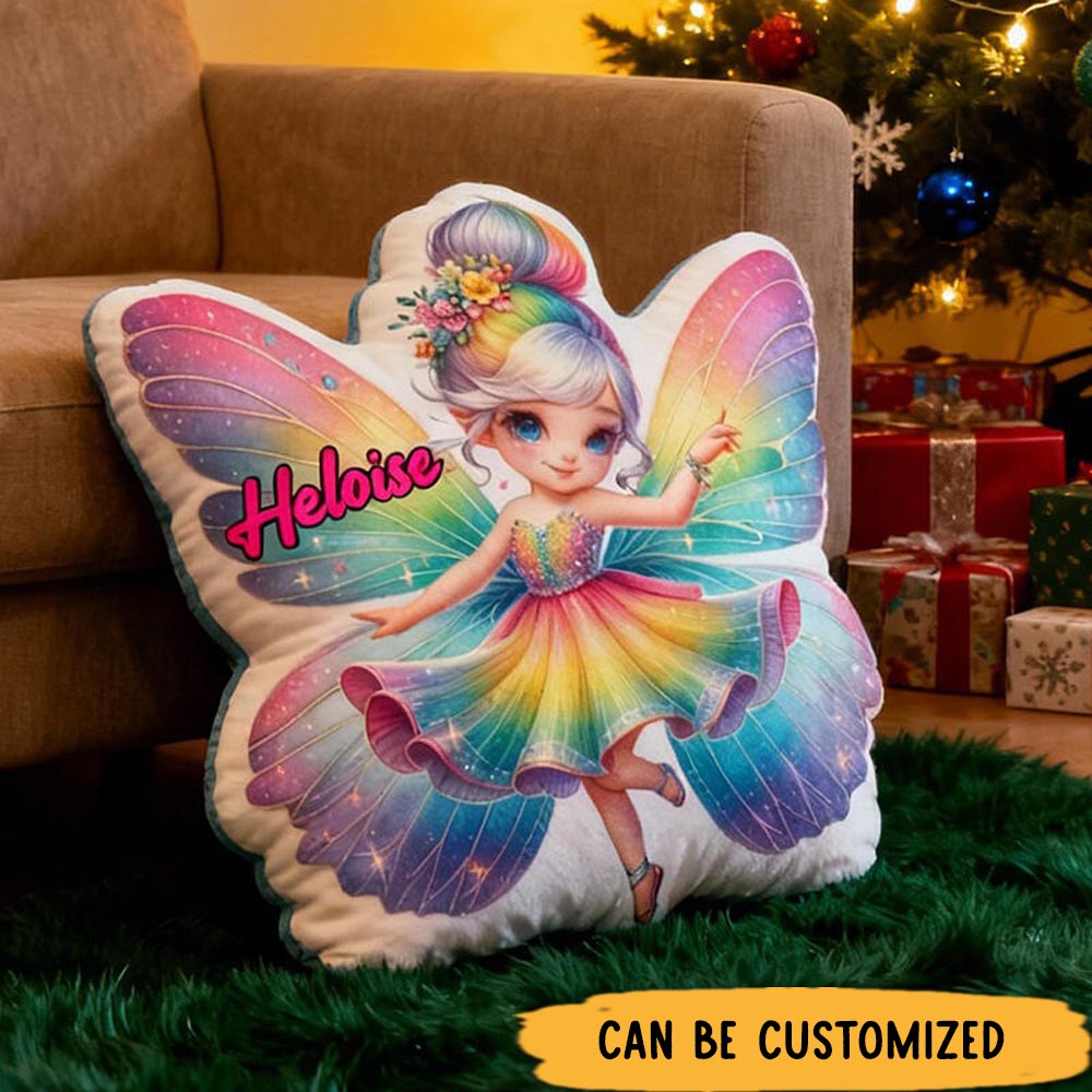 Personalized Butterfly Girl with Name Graphic 3D Print Pillow Christmas Gift for Kids or Baby Birthday Gifts