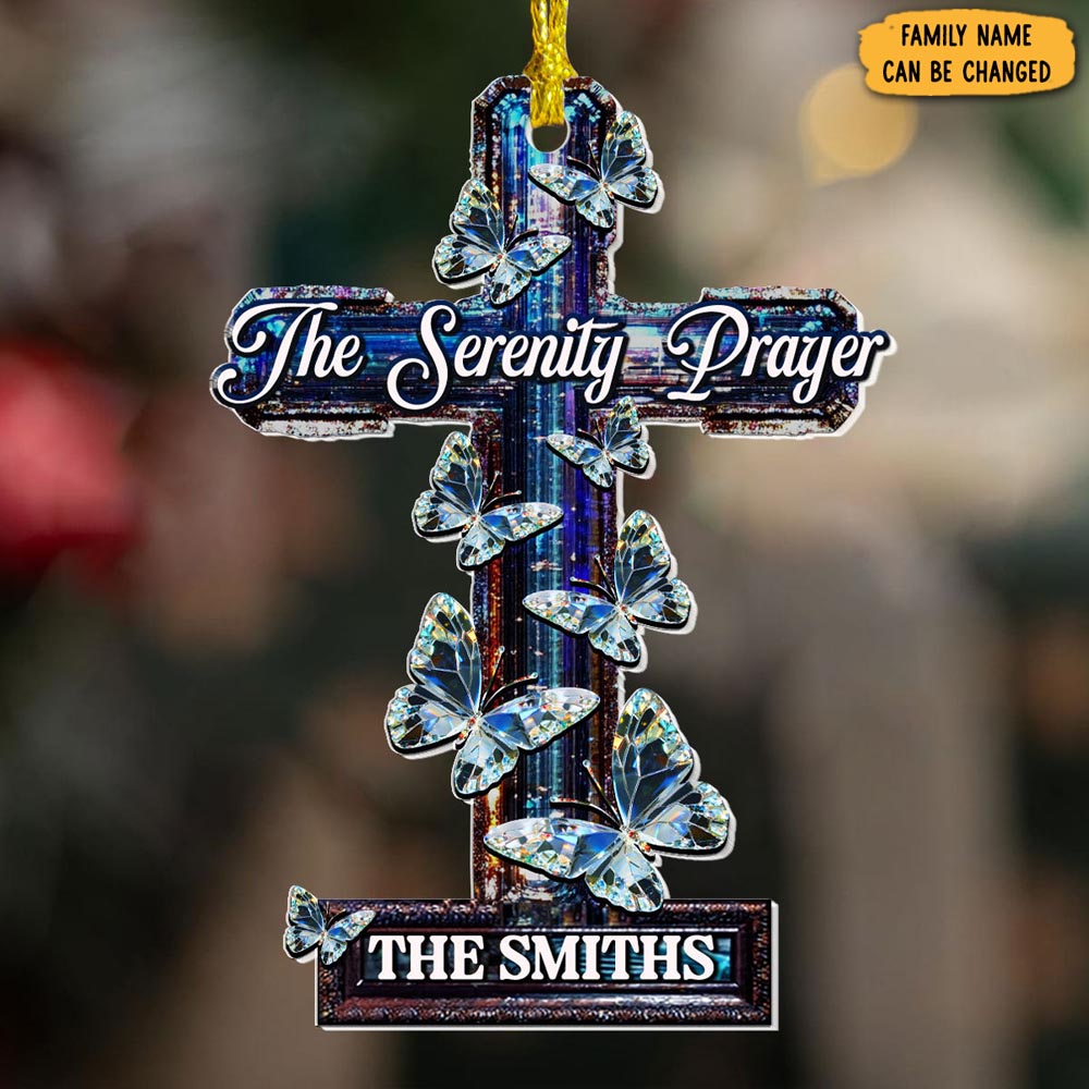 Personalized Butterfly The Serenity Prayer Christmas Ornament Christian Christmas Gifts