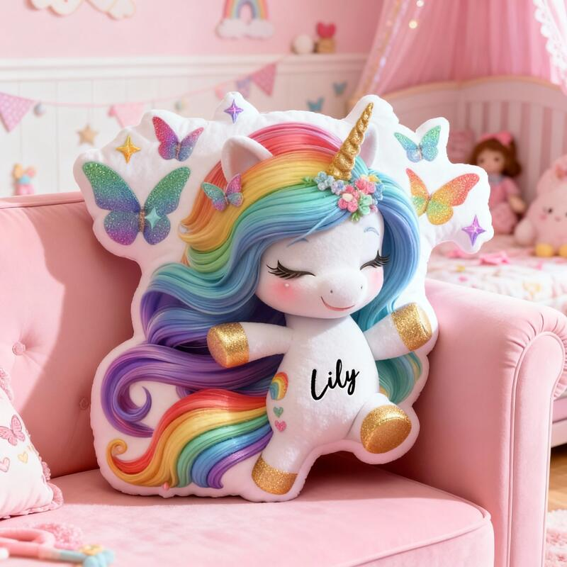 Personalized Butterfly Unicorn Pillow Best Throw Pillows Gift For Daughters