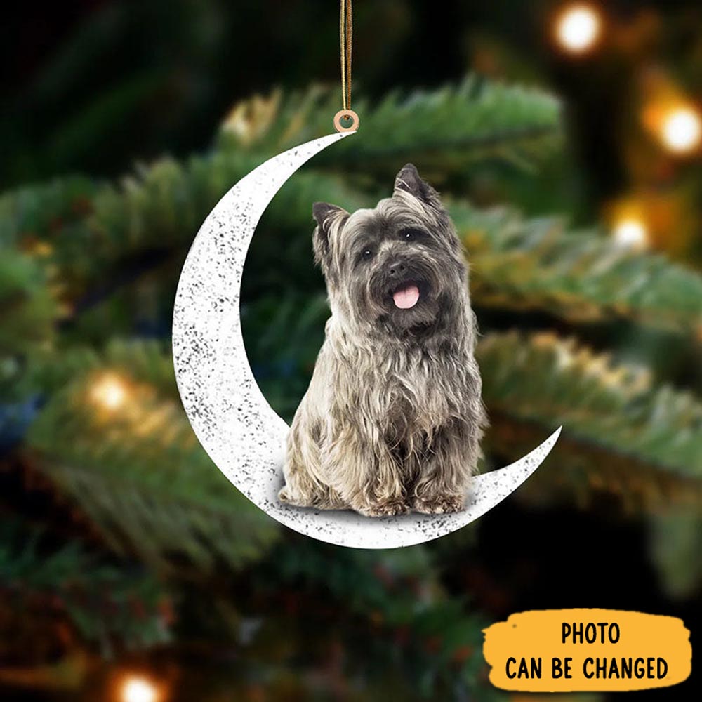 Personalized Cairn Terrier Sit On The Moon Ornament Magical Christmas Tree Ornament
