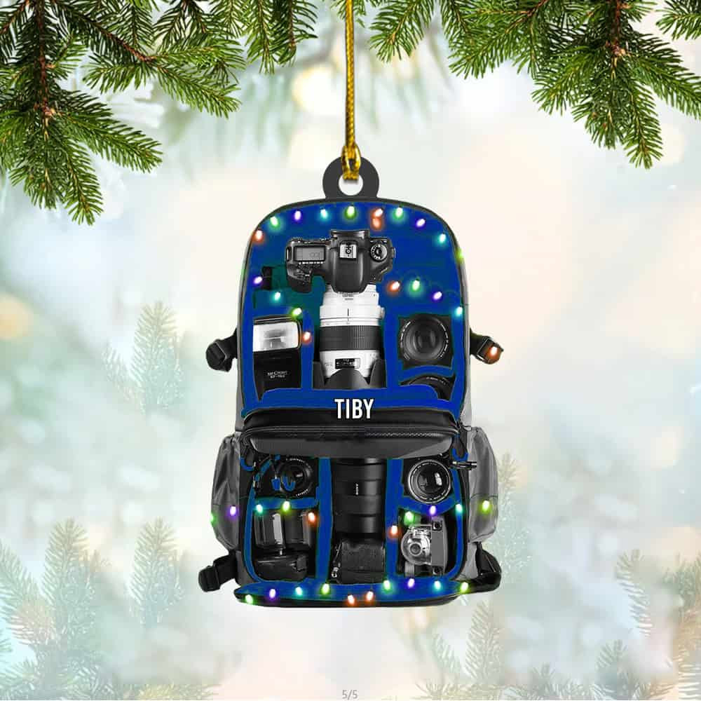 Personalized Camera Bag Christmas Ornament Custom Camera Bag Ornament Gift For Photographer