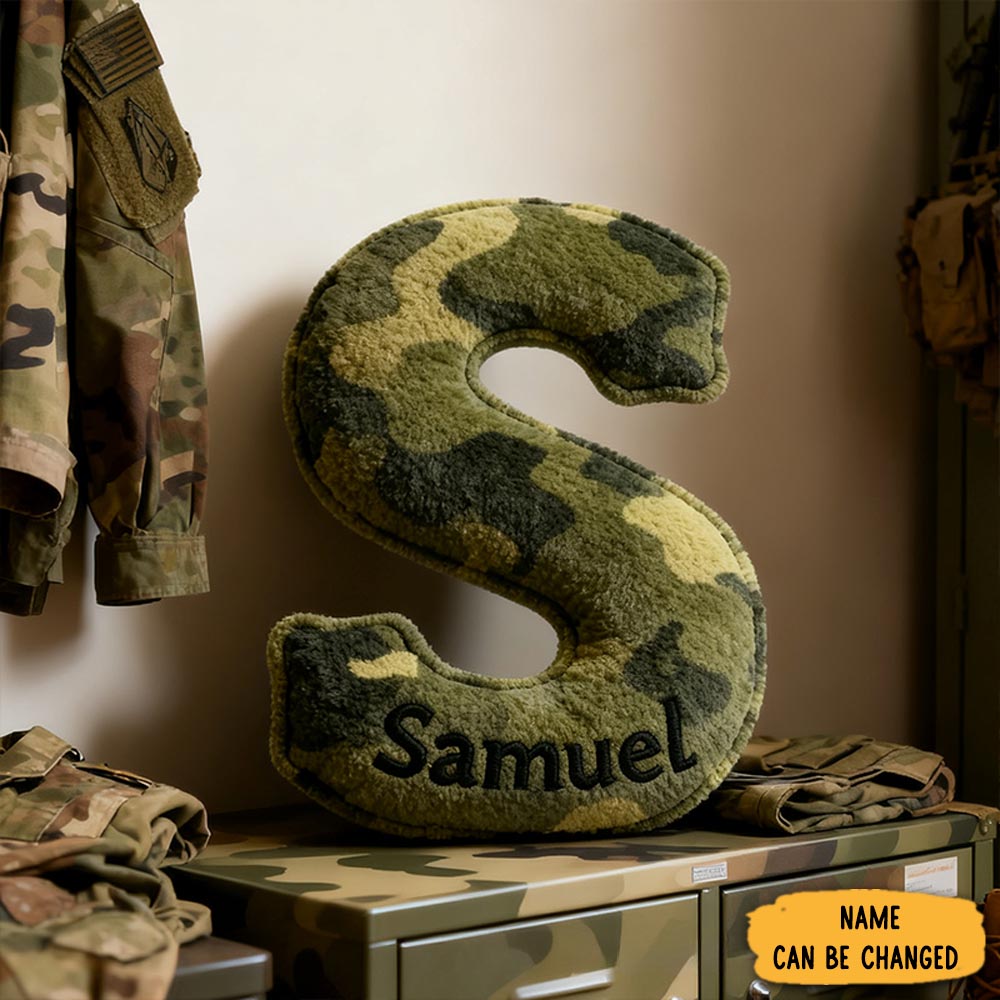 Personalized Camouflage Pillow Custom Name 3d Graphic Print Cushion Gift For Polices And Military Enthusiast