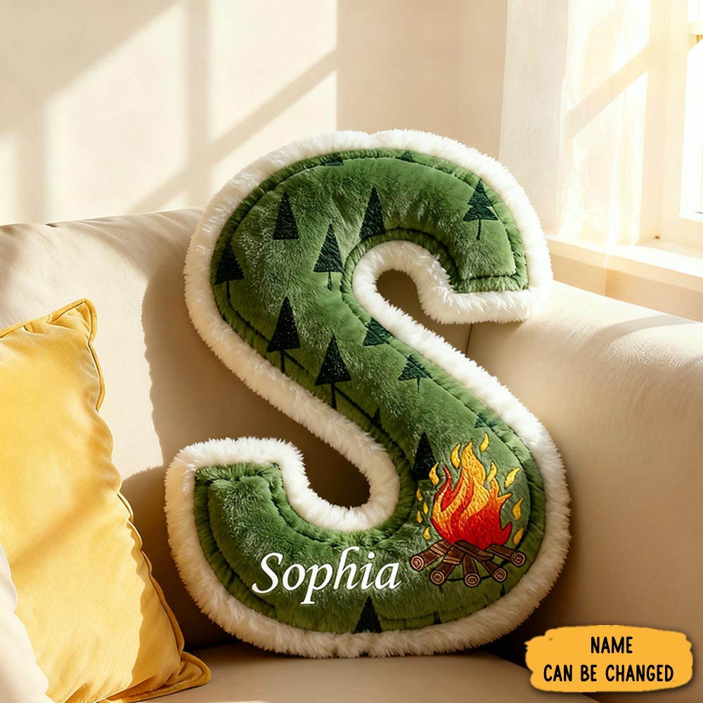Personalized Camper Letter Pillow Custom Outdoor Camping Pillow Gift For Family Pillow Gift For Camper