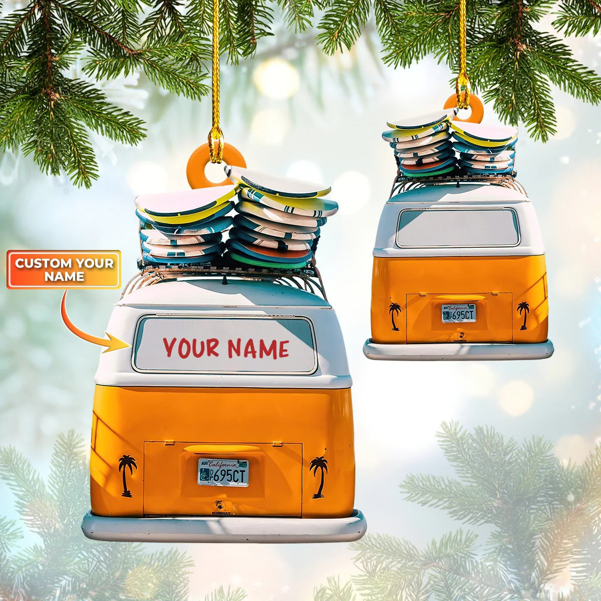 Personalized Camper Ornament Camping Christmas Ornament Go To The Beach