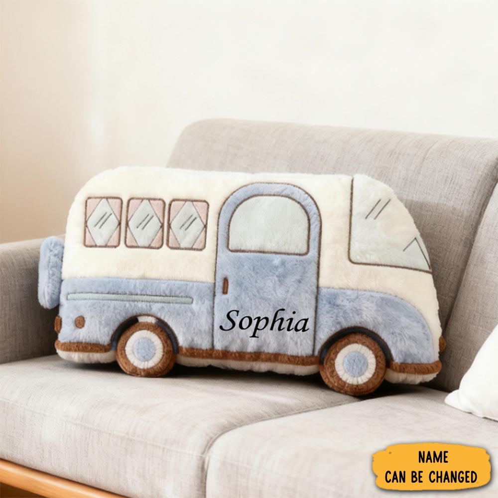 Personalized Campervan Pillow Custom Couple Camping Pillow Camper Van Gift For Family Pillow Gift For Camper