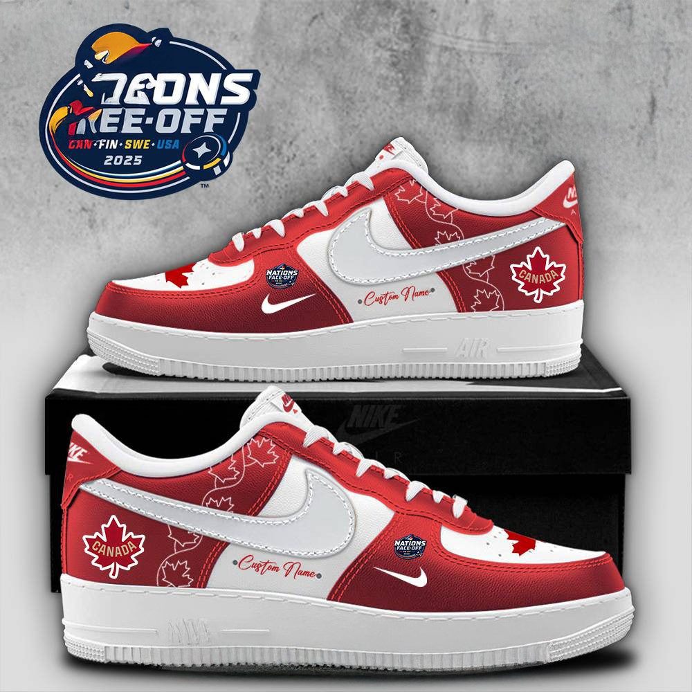 Personalized Canada Ice Hockey 4 Nation Face-Off Champions Air Force 1 Sneaker Fans Gifts