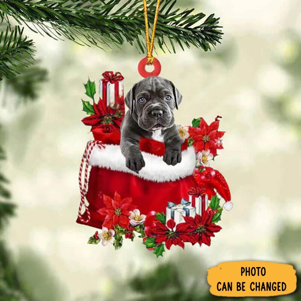 Personalized Cane Corso In Gift Bag Christmas Ornament Joyful Home Ornament Decor