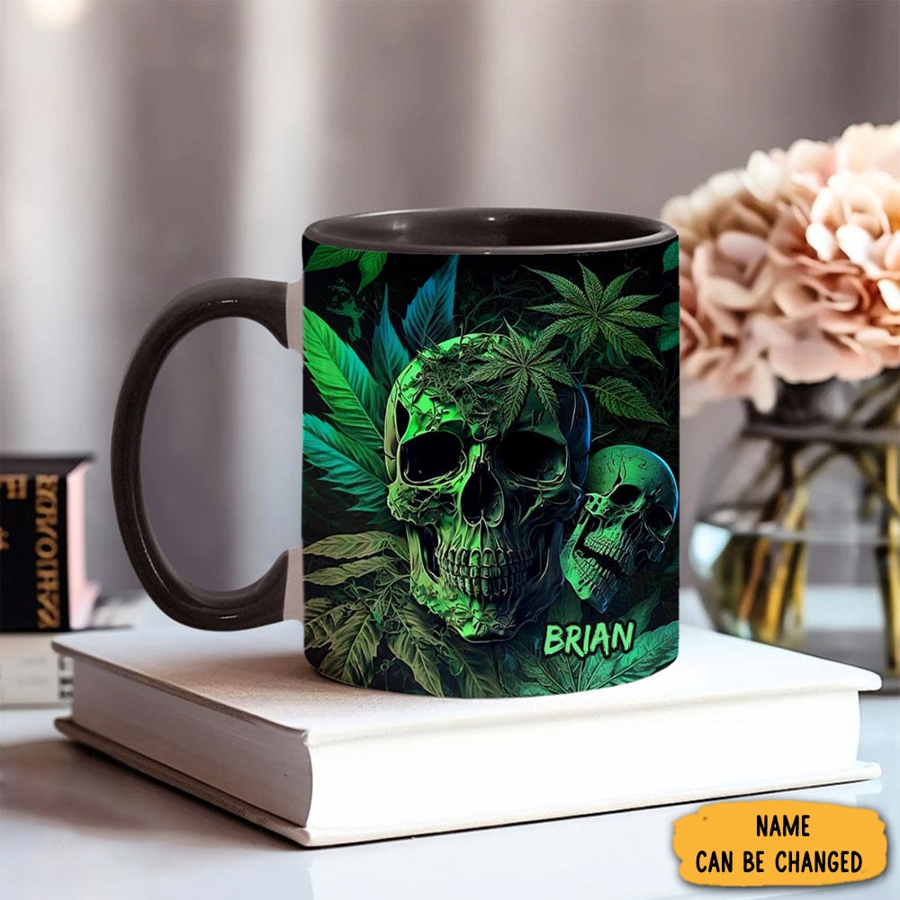 Personalized Cannabis Skull Weed Mug Skeleton Design Coffee Mug Gifts For Him