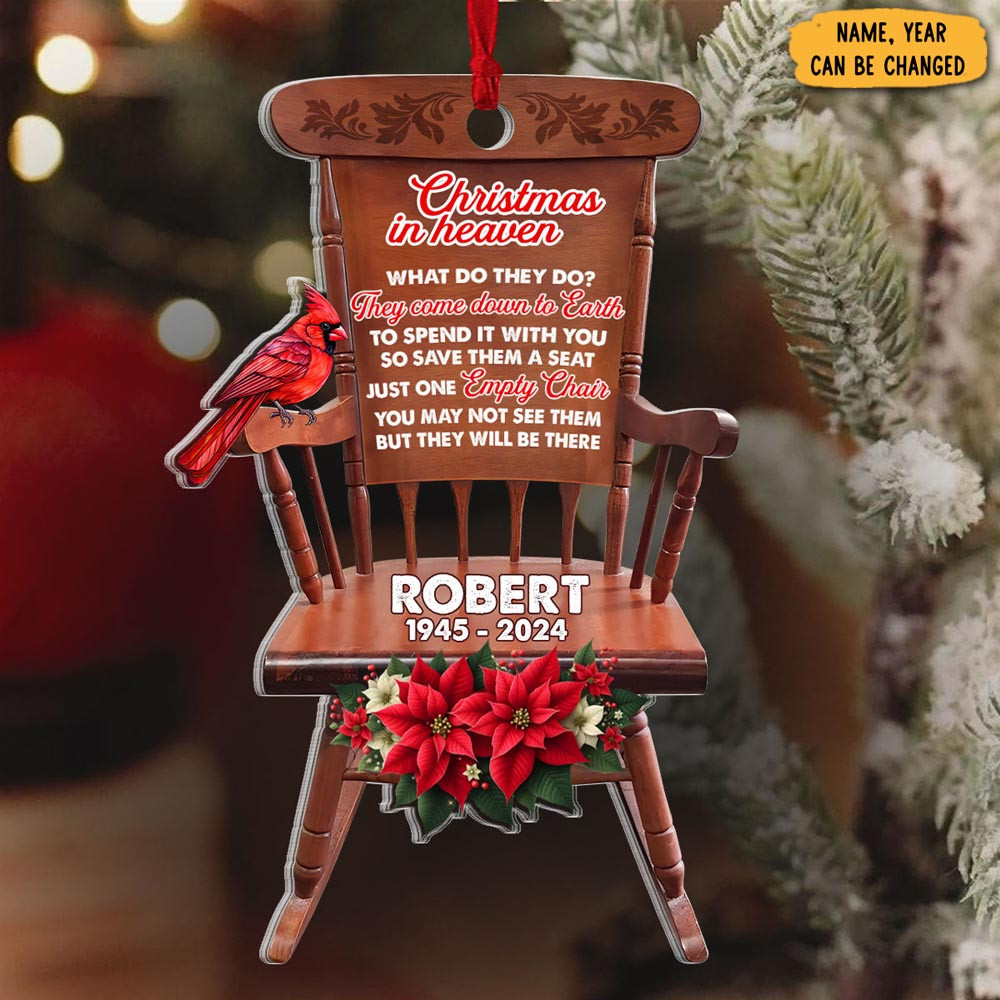 Personalized Cardinal Christmas In Heaven Christmas Ornament Memorial Christmas Gifts