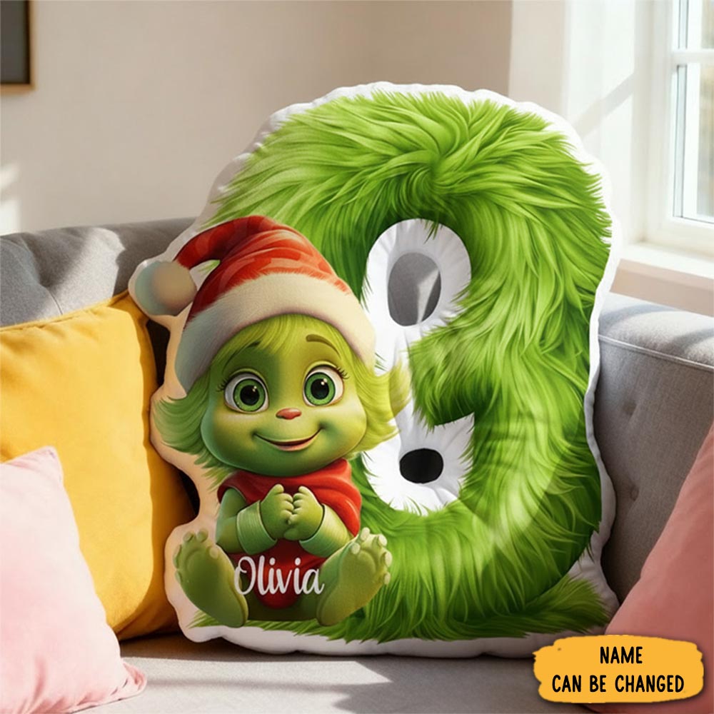 Personalized Cartoon Monster Alphabet Shaped Pillow For Classic Movie Lovers Initial Pillow Christmas Gift For Kids