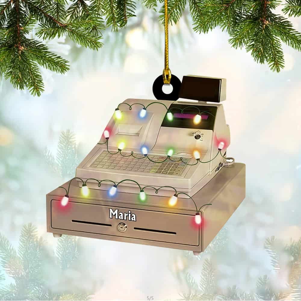 Personalized Cash Register Christmas Ornament Gift For Cashier