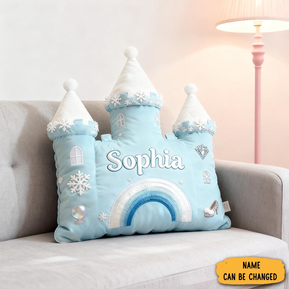 Personalized Castle Pillow With Rainbow Stars And Moon Design For Magical And Cozy Fairy Tale Pillow Custom Pillow Christmas Gift For Kids-2