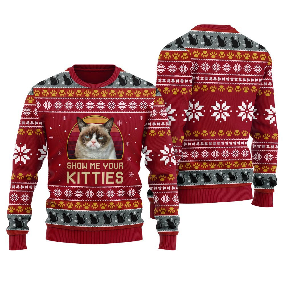 Personalized Cat Christmas Sweater For Women Good Christmas Gifts For Mom