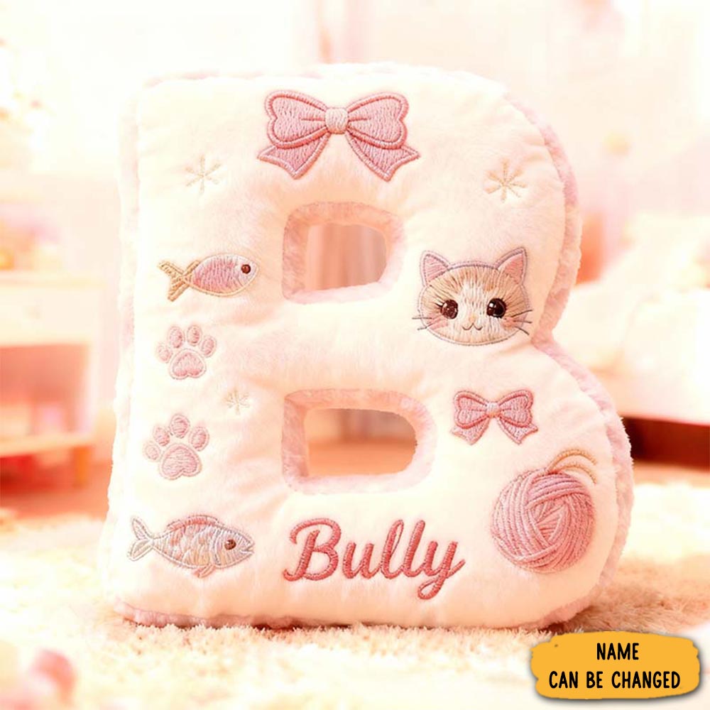 Personalized Cat Lover Cat Planet Letter Pillow Graphic 3d Print Pillow