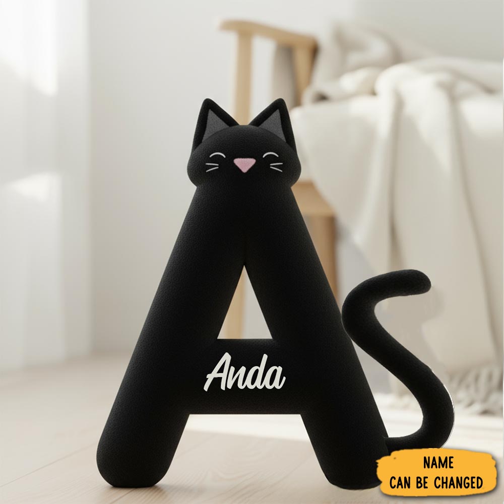Personalized Cat Lover Cute Letter Pillow Graphic 3d Print Pillow