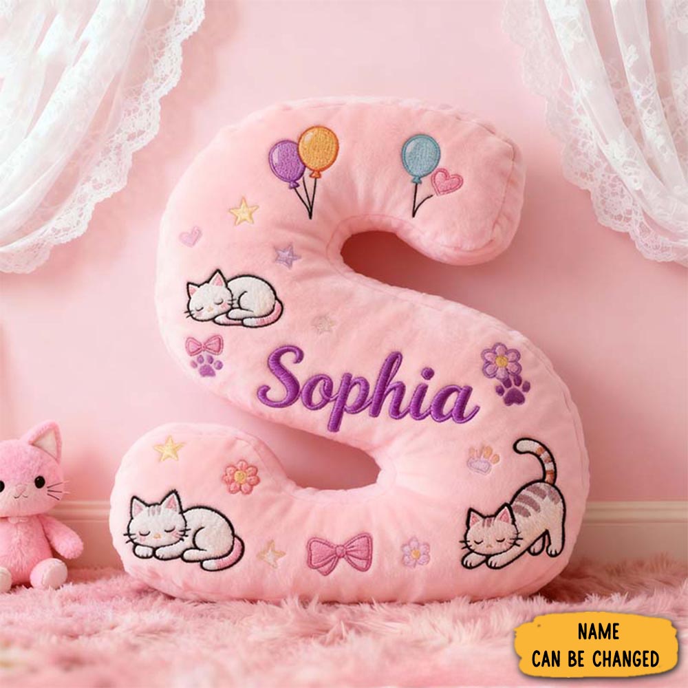 Personalized Cat Lover Magic Cat Letter Pillow Graphic 3d Print Pillow