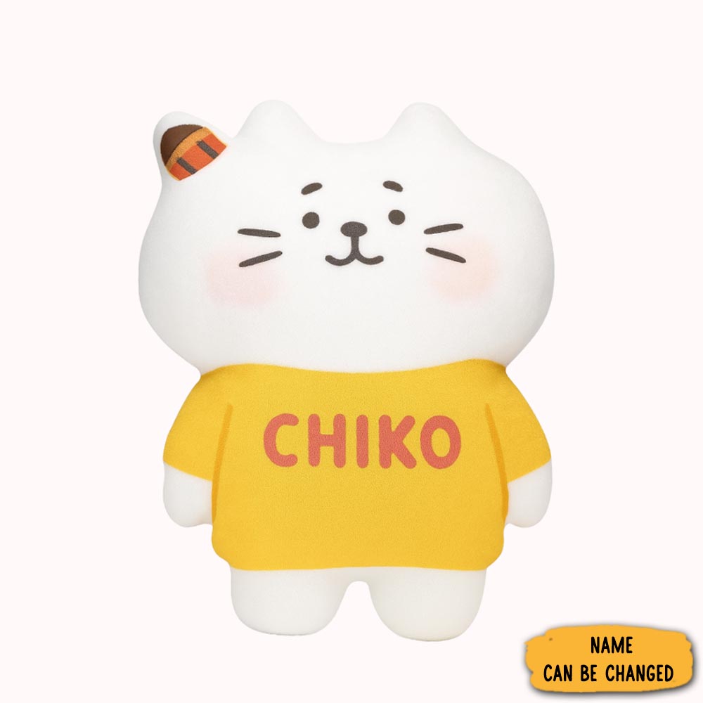 Personalized Cat Thow Pillow Custom Pillow With Name Cute Cartoon Kitty Plush Toy For Kids Cat Lovers Home Or Bedroom Decor Gift