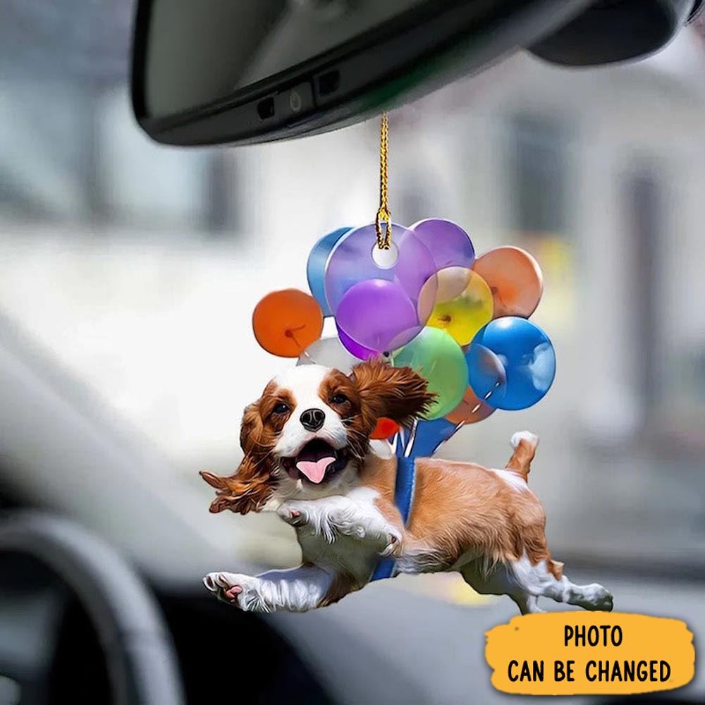 Personalized Cavalier King Charles Spaniel Fly With Bubbles Car Hanging Ornament Sweet Ornament Gift For Couples