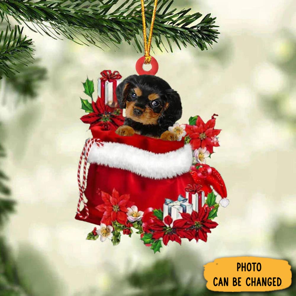 Personalized Cavalier King Charles Spaniel In Gift Bag Christmas Ornament Beautiful Holiday Ornament Keepsake