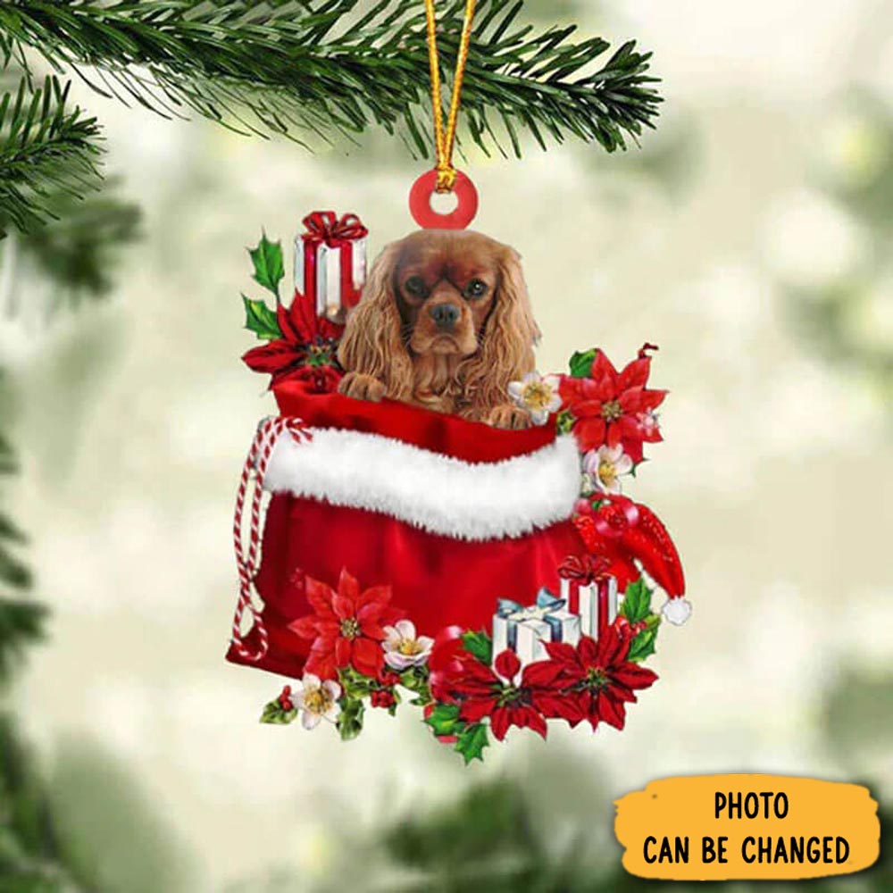 Personalized Cavalier King Charles Spaniel In Gift Bag Christmas Ornament Warm Ornament Gift For Family