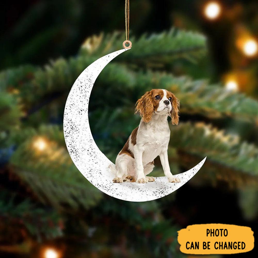 Personalized Cavalier King Charles Spaniel Sit On The Moon Ornament Elegant Tree Ornament Decoration