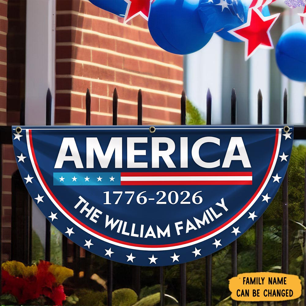 Personalized Celebrate Americas 250 Years Anniversary 1776 2026 Fan Flag Fourth Of July Gift