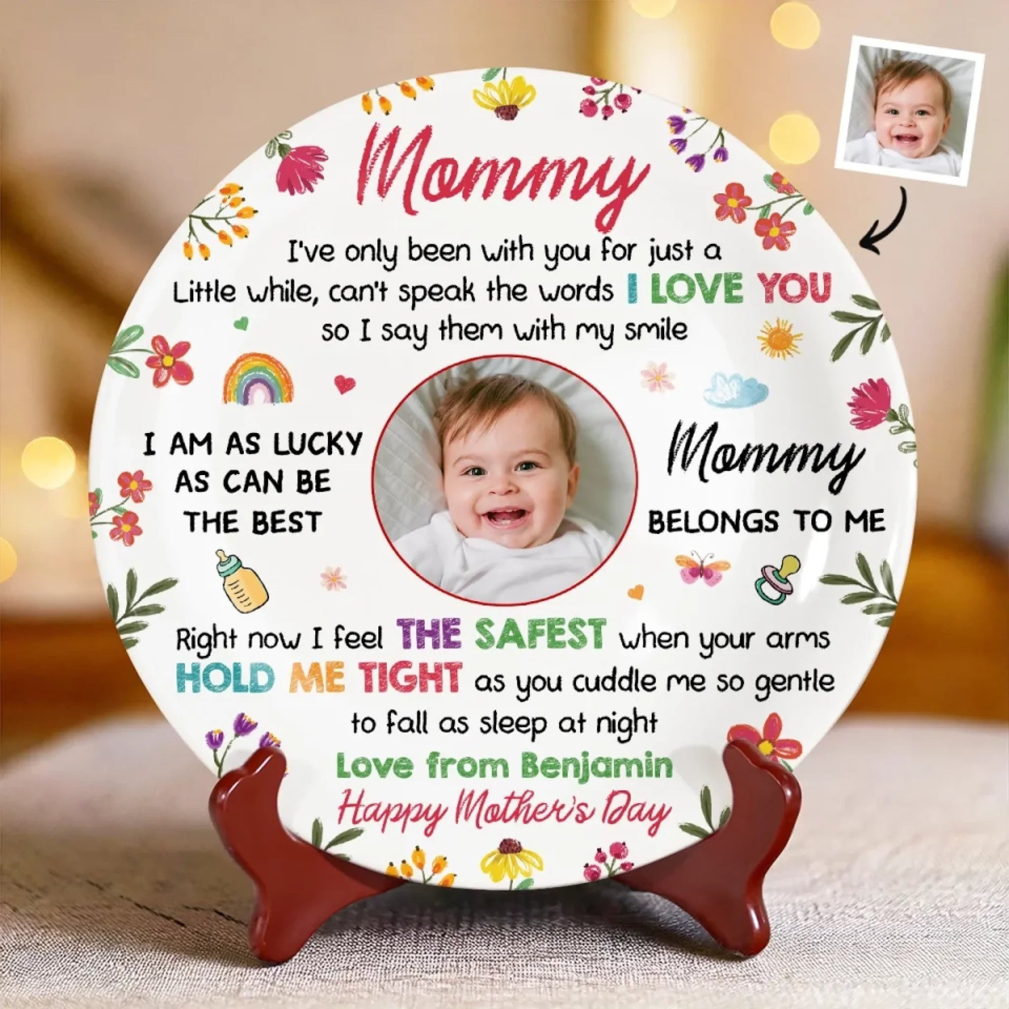 Personalized Ceramic Plates A Baby Fills The World With Love Adorable Gifts For Mom