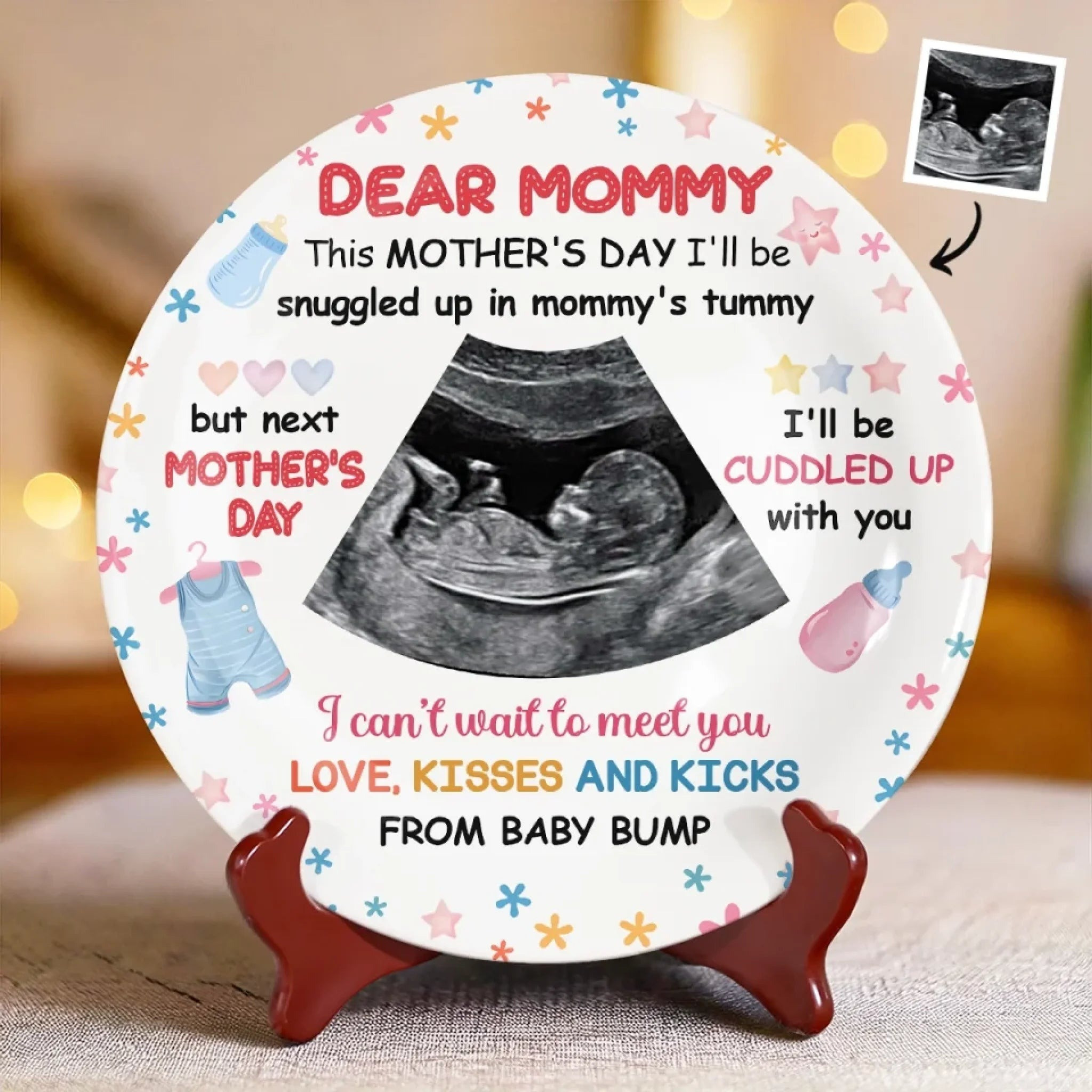 Personalized Ceramic Plates A Bundle Of Joy Is Coming Soon Ultrasound Gifts For Husband