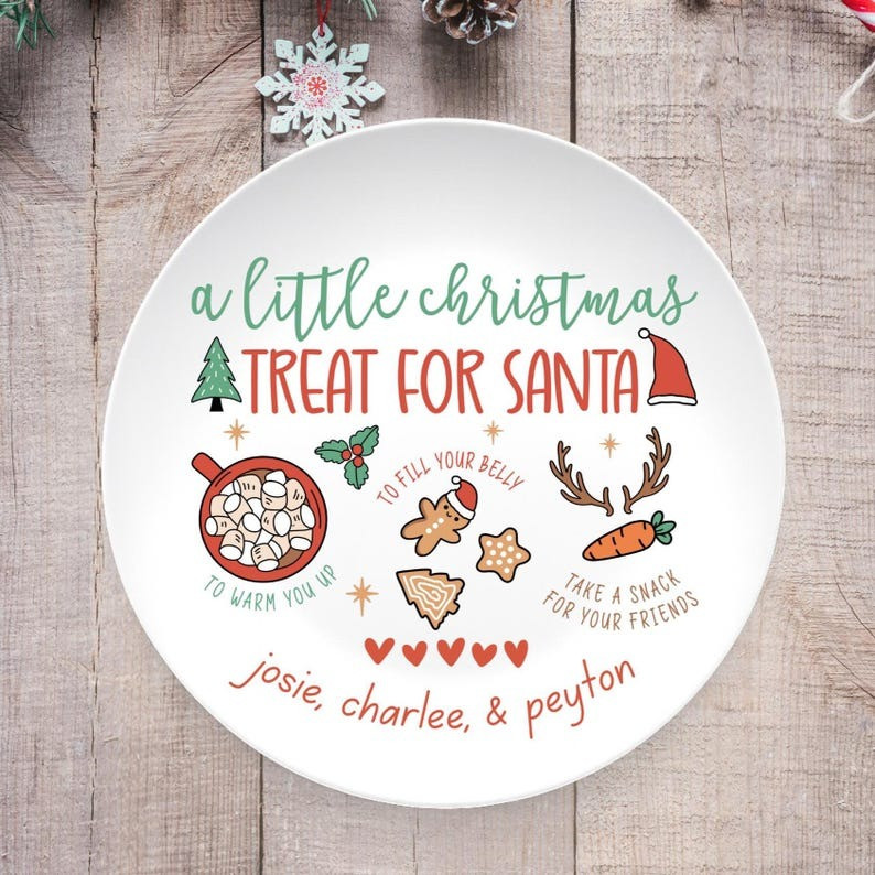 Personalized Ceramic Plates A Little Christmas Treat For Santa Adorable Plate Gifts For Him