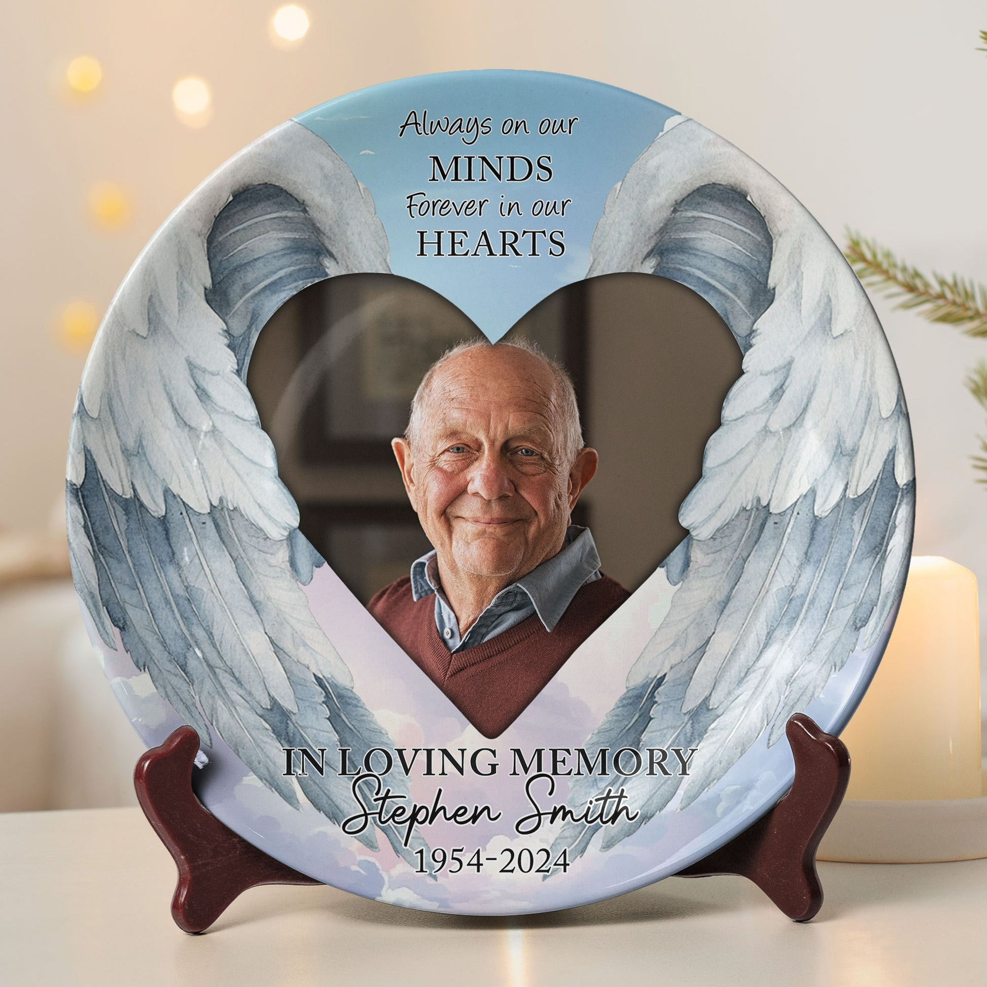 Personalized Ceramic Plates Always On Our Minds Forever In Our Hearts Memorial Xmas Gifts For Dad