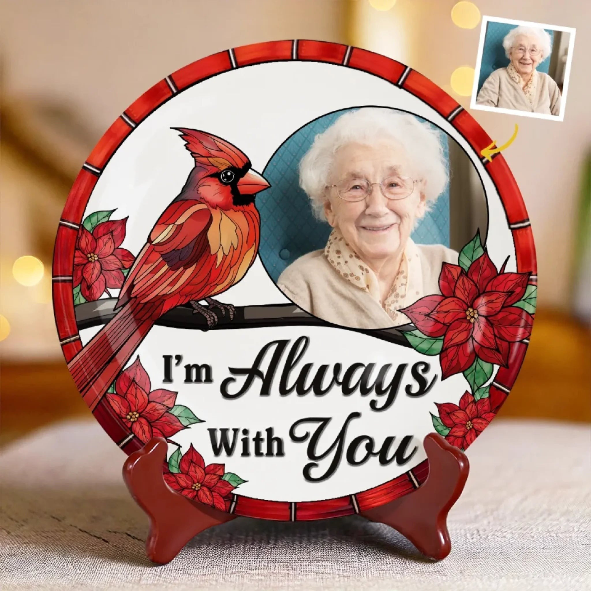Personalized Ceramic Plates Cardinal Bird I'm Always With You Best Gifts For Loss Of Mom